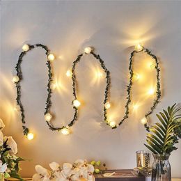 Strings Powered 10/20/40leds Rose Flower LED Christmas Lights Holiday Valentine Wedding Decoration Bulbs LampLED StringsLED