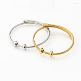 Bangle Stainless Steel Wire Expandable DIY Bracelets Adjustable Open Cuff Fit Charm Beads Bracelet Accessories Jewelry FindingBangle Inte22