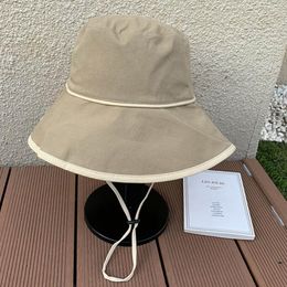 Wide Brim Hats Women's Bow Panama Bucket Hat 2022 Summer Fashion Kpop Bob Cotton Black Beach Sun Foldable Anti-UV Fishing CapWide