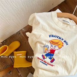 Children s Short Sleeved Top Summer Boys Girls Cartoon Loose Leisure Print T Shirt Trend 220620
