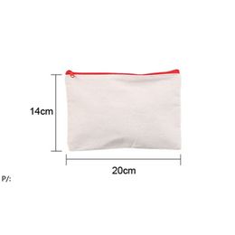 Sublimation Blank Storage Bags Canvas Zipper Student Pencil Case Heat Transfer DIY Painting Handbag Cosmetic Bag GCE13800