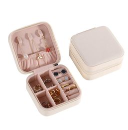 2022 Jewelry Box Portable Travel Storage Boxes Organizer PU Leather Display Storage Case for Necklace Earrings Ring