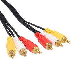 1.5M Composite Audio Video AV Cable Cord 3RCA Male to 3 RCA Male Connector Wire For TV DVD Cameras