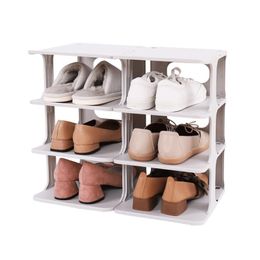 Hooks & Rails 4Pcs/6Pcs No Punching Combination Shoe Rack Shoes Organizers Space-Saving Shelf Bathroom Organizer Storage Box ShoeboxHooks