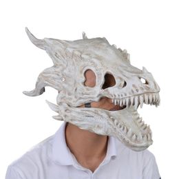Party Masks Halloween Latex Simulation Dragon-bone Head Set Dinosaur Animals Moving Pacifier Funny Toys For Kids 220826