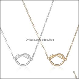 Pendant Necklaces Pendants Jewelry Fashion Knot Necklaces A Lovely Knotting Necklaces.Personality Love Complex Collarbone Chain For Women