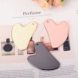 Custom Logo Stainless Steel Guasha for Face Lifting Beauty Skin Care Scraping Board Anti Aging 304 Stainless Steel Heart Shaped Gua Sha Facial Tool