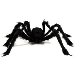 75cm Plush Black Spider Halloween Decoration Haunted House Prop Simulation Giant Spiders Ghost Horror Props Indoor Outdoor Decor F0722