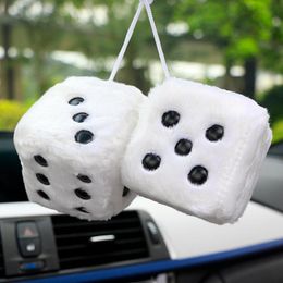 Interior Decorations Car Ornaments Colorful Plush Dice Toy Rearview Mirror Suspension Accessories Creative Pendants Home Furnishings Supplie