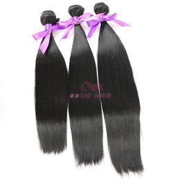 -Ganzes Einzelhandel Straight Hair Schussfaser natürliche Farbe 1B Hochtemperatur Luxus synthetische Haarwebebündel Produkte280T