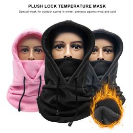 Cycling Caps & Masks Cap Ski Winter Windproof Scarf For Bicycle Outdoor Sports Bib Cold Padded Hood Full Face Mask Plush Warm Men Bike Hat