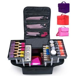 Cosmetic Bags & Cases Multilayer Clapboard Bag Case Beauty Salon Tattoos Nail Art Tool Bin Women Makeup Organiser Large Capacity BagCosmetic
