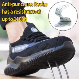 Work Safety Shoes Men Lightweight Breathable Soft Wear Resistant Toe Work Shoes Anti-smashing Puncture Proof