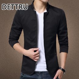 Men's Jackets Solid Mens Jacket Fashion Standing Collar Coats Men Slim Fit Business Casual Male Clothing Plus Size M-5XLMen's