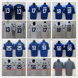 Movie College Football Wear Jerseys Stitched 13Hilton 51 KwityPaye 25 MarlonMack 18 PeytonManning 56 QuentonNelson Breathable Sport High Quality Man