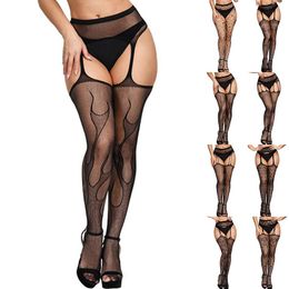 Socks & Hosiery Bodysuit Women Sexy Lingerie Porno Erotic Costume Garter Belt Fishnet Tight Stockings Transparent Thigh High Pantyhose Under