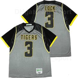 Chen37 Men High School Football 3 Drew Lock Missouri Tigers Jersey Breathable Red Team Colour Pure Cotton Stitched And Sewn On Sport Excellent