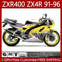 Bodywork Kit For KAWASAKI NINJA Yellow new ZXR 400 CC ZX4R ZXR400 ZX-4R 91 92 93 94 95 96 138No.165 Body ZX 4R ZXR-400 1991 1992 1993 1994 1995 1996 400CC 91-96 OEM Fairing