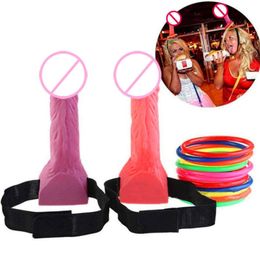 Bachelorette Party Games Funny Gift Penis Toss Dick Heads Bride To Be Hen Night Ring Toss Game Bridal Shower Decoration