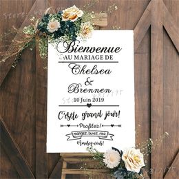 Decal Enjoy And Have Fun French Style Vinyl Sticker Custom Names Wedding Welcome Mirror Murals Dance Party AZ937 220613