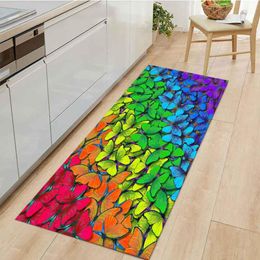 Carpets Butterfly Pattern Kitchen Mat Entrance Doormat Home Aesthetic Style Decoration Living Room Carpet Bathroom Non-Slip RugCarpets