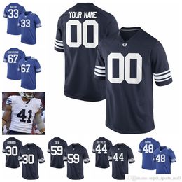 NCAA BYU Cougars College Football Jerseys 14 Ty Detmer Jersey 16 Sione Takitaki Ty'Son Williams Matt Bushman Kyle Van Noy Jerseys Custom Stitched shirt