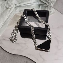 Pendant Designer Necklaces Women Mens Luxury Stainless Steel P Necklace Designers Unisex Letter Triangle Necklace D2109155HL