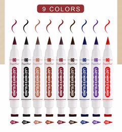 Dragon Ranee Colored Seal Stamp Liquid Eyeliner Pen Waterproof Double-ended Eyeliner Fast Dry Black Brown Eye Liner Pencil