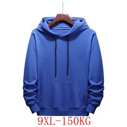 Men's Hoodies & Sweatshirts Fall Large Size Casual Hooded Sweater 9XL150KG 8XL 7XL 6XL Fashion Men's Pocket Pullover Sports 6 Colors Ava