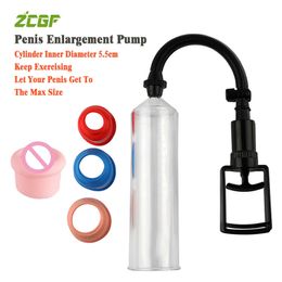 Inner Diameter 5.5cm Effective Penis Pump Enlargement Vacuum Dick Extender Men Increase Length Enlarger Male Exerciser