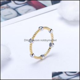 Cluster Rings Jewellery Lgsy Dr1055 100% 925 Sterling Sier Sapphire Fine Round Female Finger Wholesale Blue Crystal Drop Delivery 2021 Nipfl