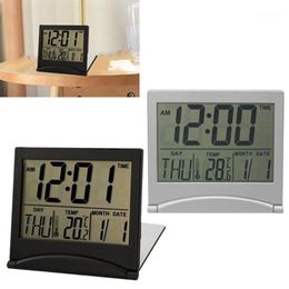 mini weather station Australia - Other Clocks & Accessories Folding LCD Digital Alarm Clock Desk Table Weather Ectronic Travel Temperature Mini Station S9P2