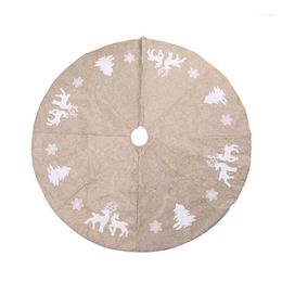 Christmas Decorations Tree Skirt 48 Inch Skirts White Snowflake Elk Indoor Outdoor