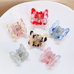 Women Girls Elegant Colorful Butterfly Small Acrylic Hair Claws Sweet Hair Clips Hairpins Fashion Hair Accessories
