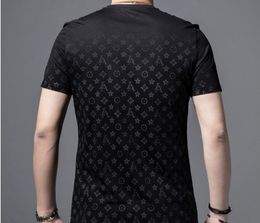 956 A115 Short-sleeved Summer 2022 New Slim Half-sleeve Printing Hot Drill Personality Trendy Ins Round Neck Men's T-s