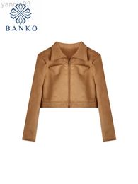 2022 Autumn Winter Women Leather Jackets Loose Casual Coat Female Turn-down Collar Long Sleeve Zipper PU Faux Leather Outerwear L220801