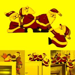 Decoraciones de Navidad marco de la puerta decoración colorida adorno de madera decoración de fiestas de Navidad para la sala de estar de la sala del dormitorio festivo pa