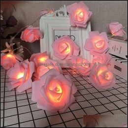 Party Decoration Event Supplies Festive Home Garden Led Coloured Lights Rose Flower Light Lighting Tools Strings Woman Man Hang Lamp Fashi