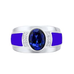 Luxury Deep Blue Solitaire Rings for Women Engagement Wedding Noble Female Finger Ring Fine Gift Timeless Classic Jewelry Silver Ring