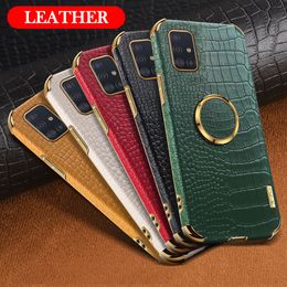 Leather Phone Cases For Samsung Note 20 Ultra S10 S20 S21 Plus S20 FE A32 A42 A51 A52 A72 5G Magnetic Ring Holder Cover