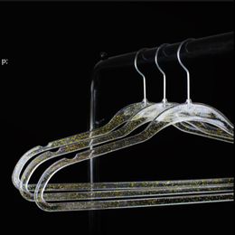 40-45cm Non-slip Hangers Transparent Hanger Plastic Clothes Hanger Invisible Wardrobe Hanger Rack BBE13981