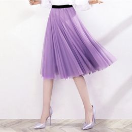 Summer Womens Tulle Skirt Knee Tutu Girl Aline Mini Skirts Students h Elegant Wedding Holiday Beach Skirts 220611