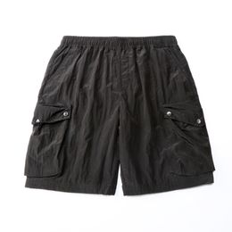 Men's Shorts Summer Beach Pants Fashion Casual Short Metal Nylon Sports Three-quarter Pants
