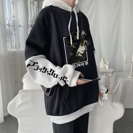 Hoodies dos homens moletom japão anime preto trevo homens legal asta manga haruku streetwear oversized manga longa unisex inverno com capuz 230206