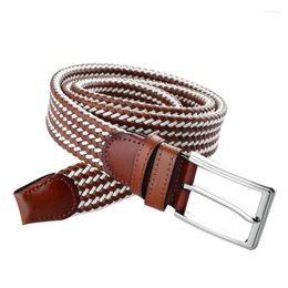 Belts Comfort Leather Knitted Strap Weave 1.26" Wide Big And Tall 125 CM Length Belt With Metal Pin Buckle Mens BeltBelts Forb22