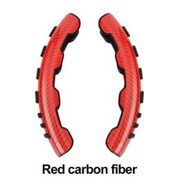 Steering Wheel Covers 2Pcs Universal Car Interior Carbon Fibre Red Non-Slip Cover Modification SuppliesSteering CoversSteering