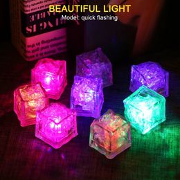 Stock Flash Ice Cubes Water-Activated Led Flash Light Put Into Water Drink Flash Bars Wedding Birthday Christmas Festival Decor T0716