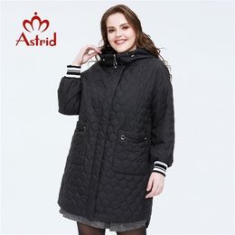 Astrid Spring arrival women jacket plus size mid-length style outerwear high quality with a hood women clothes AM-3511 201127
