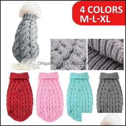 Dog Apparel Supplies Pet Home Garden Winter Knitted Clothes Warm Jumper Sweater For Small Large Dogs Clothing C Dhsm3
