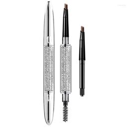 waterproof brow makeup UK - Makeup Brushes Triangle Eyebrow Pencil Shining Diamond Shape Lasting Waterproof Color Non-Makeup With Brush Gift Refill Brow Trin22